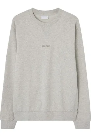 Les Deux Sweatshirts & Hoodies, Heren, Grijs, S, Katoen, Grijze Logo Front Sweatshirt