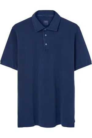 FEDELI Tops, Heren, Blauw, M, Blauwe Piqué Polo Shirts en Polos