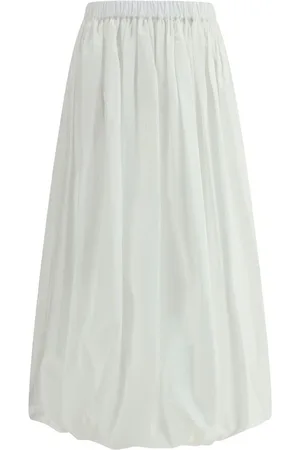 Pinko Rokken, Dames, Wit, XS, Katoen, Ballon Ontwerp Elastische Taille Rok