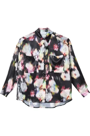 GAËLLE Blouses & Shirts, Dames, Veelkleurig, XS, Polyester, Kleurrijke Fantasie Print Damesoverhemd