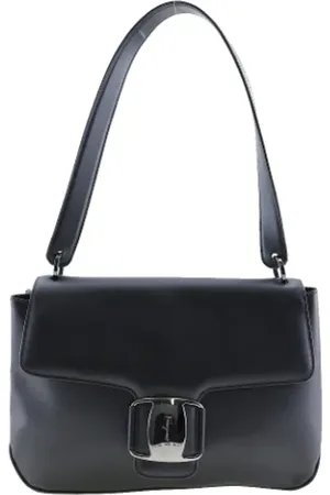 Salvatore Ferragamo Pre-owned, Dames, Zwart, ONE Size, Leer, Tweedehands leren handtassen