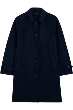 Aspesi Mantels, Dames, Blauw, S, Navy Waterdichte Jas