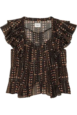 Isabel Marant Blouses & Shirts, Dames, Zwart, M, Katoen, Zwart Vervaagde Katoenen Top