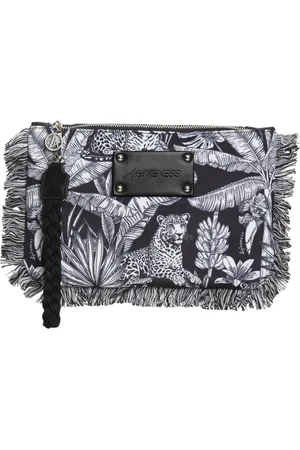 4GIVENESS Tassen, Dames, Zwart, ONE Size, Capri Zwart & Wit Clutch Resort