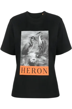 Heron Preston Tops, Dames, Zwart, S, Katoen, T-shirt met grafische print