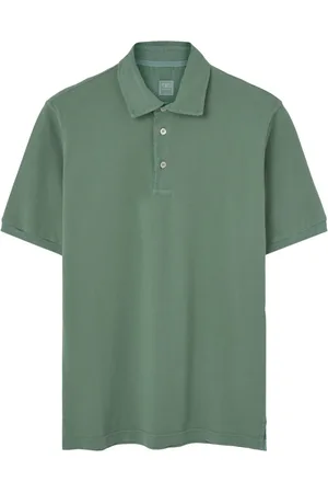 FEDELI Tops, Heren, Groen, L, Groene Polo Pique T-shirts en Polos