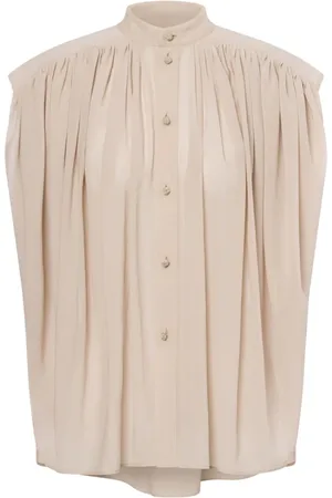 Serafini Blouses & Shirts, Dames, , S, Gerimpelde Blouse Knoopsluiting Mouwloos