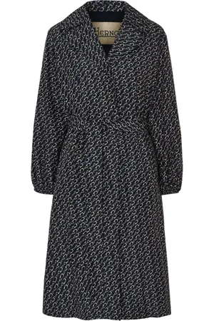 HERNO Mantels, Dames, Blauw, S, Navy Blauw Gestreepte Jas