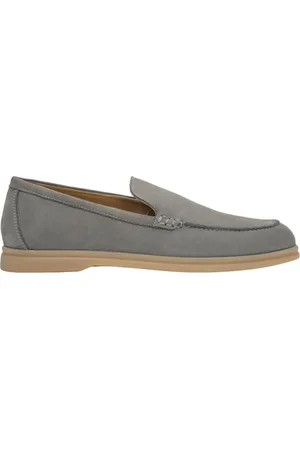 Estro Schoenen, Heren, Grijs, 42 EU, Grijze loafers voor heren gemaakt van echt Italiaans nubuck