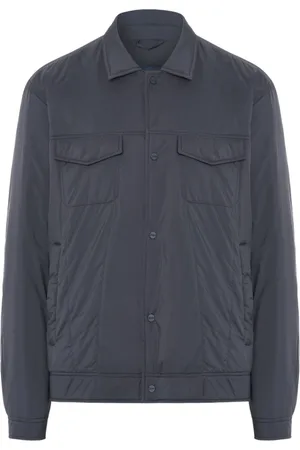 HERNO Jassen, Heren, Blauw, XL, Navy Blauw Jack met Voorzakken
