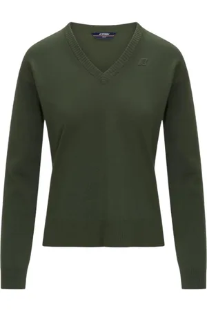 K-Way Truien, Dames, Groen, S, Groene Sweater Regular Fit Stijlvol