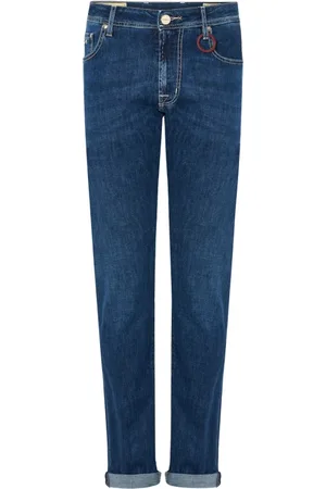 sartoria tramarossa Jeans, Heren, Blauw, W34, Denim, Blauwe Gewassen Denim Jeans