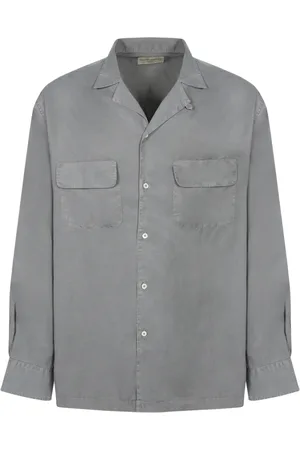 OFFICINE GENERALE Overhemden, Heren, Blauw, XL, Elegante Teal Tencel Shirt met Zakken
