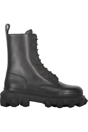 VALENTINO Schoenen, Heren, Zwart, 42 EU, Leer, Studded Leren Veterschoenen