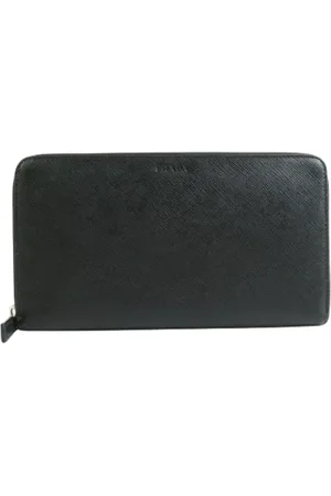 Prada Pre-owned, Dames, Zwart, ONE Size, Leer, Tweedehands leren portemonnees