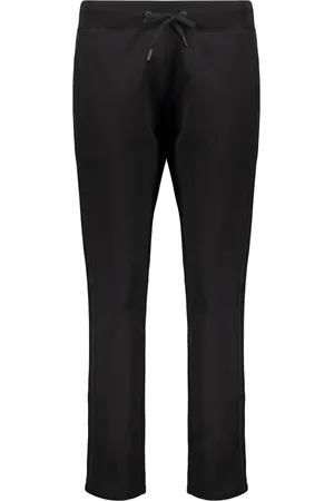 HERNO Broeken, Dames, Zwart, S, Katoen, Mesh Inzet Katoenen Trainingsbroek