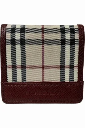 Burberry Pre-owned, Dames, , ONE Size, Leer, Pre-owned Canvas wallets