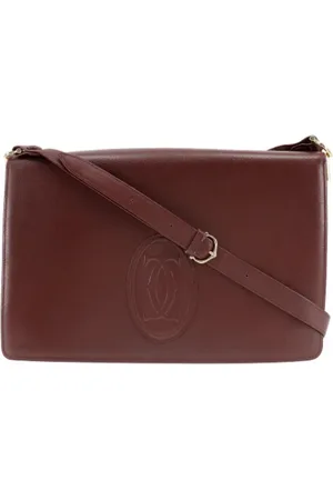 Cartier Pre-owned, Dames, Rood, ONE Size, Leer, Tweedehands leren schoudertassen