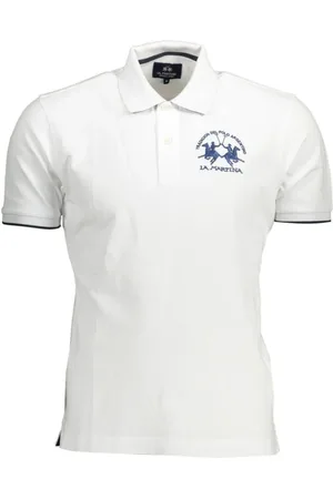 La Martina Tops, Heren, Wit, XL, Katoen, Witte Katoenen Heren Polo Shirt