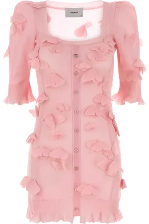 COPERNI Kleedjes, Dames, Roze, S, Roze Gebreide Mini Jurk