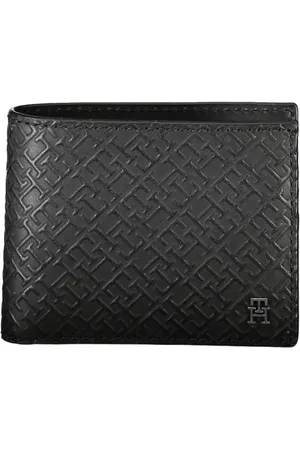 Tommy Hilfiger Accessoires, Heren, Zwart, ONE Size, Leer, Elegante Leren Kaarthouder met Contrastdetails