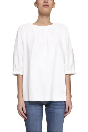 LIVIANA CONTI Blouses & Shirts, Dames, Wit, S, Blouse met striksluiting, Stijlvol A08-1 Pumice