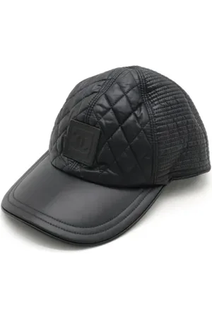 CHANEL Pre-owned, Dames, Zwart, ONE Size, Leer, Pre-owned Canvas hats