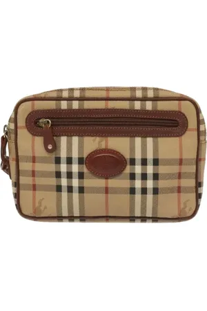 Burberry Pre-owned, Dames, , ONE Size, Pre-owned Canvas clutches