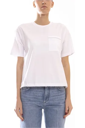 PESERICO SIGN Tops, Dames, Wit, M, Witte Damesoverhemd Klassieke Stijl