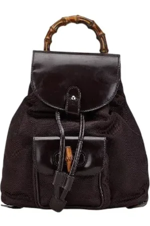 Gucci Pre-owned, Dames, Bruin, ONE Size, Leer, Pre-owned Canvas backpacks