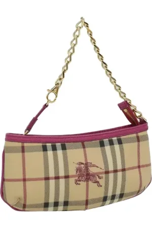 Burberry Pre-owned, Dames, , ONE Size, Leer, Pre-owned Fabric clutches