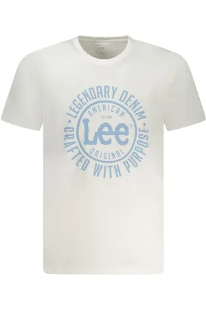 Lee Tops, Heren, Wit, M, Katoen, Witte Katoenen Heren T-Shirt