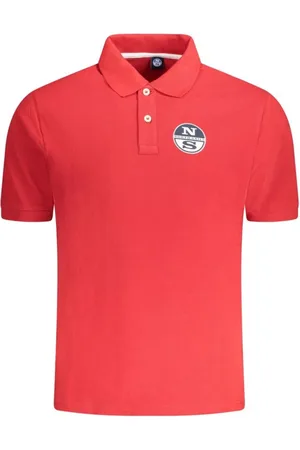 North Sails Tops, Heren, Rood, M, Katoen, Rode Katoenen Poloshirt Klassieke Stijl