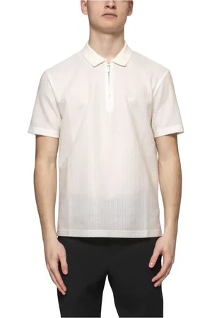 Emporio Armani Tops, Heren, , M, Witte Fancy Heren Polo Shirt