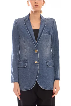Michael Kors Jassen, Dames, Blauw, S, Dames Blazers Union Wash Stijlvol