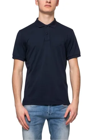 Dondup Tops, Heren, Blauw, S, Katoen, Klassiek Poloshirt met Geborduurd Logo