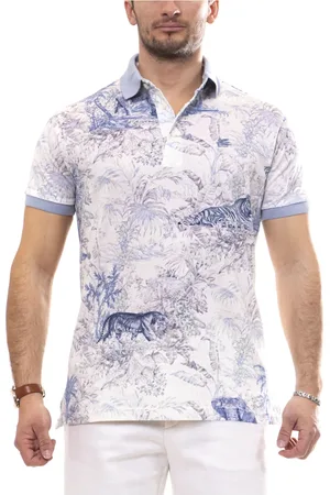 Etro Tops, Heren, Veelkleurig, S, Blauwe Rome Polo Print