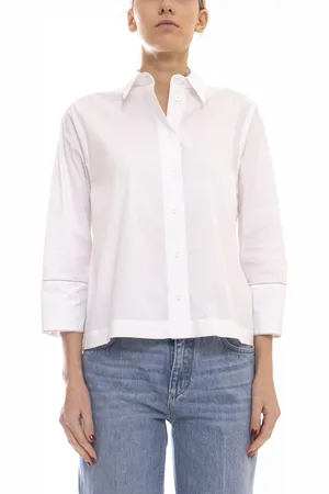 PESERICO SIGN Blouses & Shirts, Dames, Wit, S, Witte Damesoverhemd Klassieke Stijl