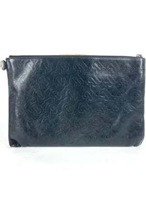 Burberry Pre-owned, Dames, Zwart, ONE Size, Leer, Pre-owned Leather clutches