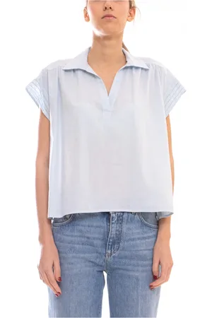 PESERICO SIGN Blouses & Shirts, Dames, Blauw, M, Lichtblauwe Damesoverhemd