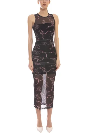 Moschino Kleedjes, Dames, Zwart, M, Tule, Fantasy Zwart Tule Jurk