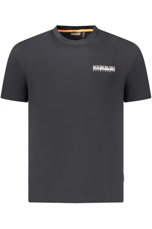 Napapijri Tops, Heren, Zwart, S, Katoen, Zwarte Katoenen Heren T-shirt