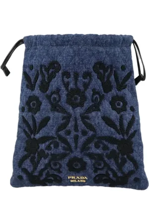 Prada Pre-owned, Dames, Blauw, ONE Size, Denim, Pre-owned Fabric clutches