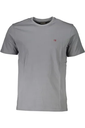 Napapijri Tops, Heren, Grijs, S, Katoen, Grijze Katoenen Logoshirt
