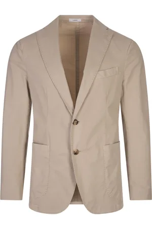 Boglioli Jassen, Heren, Bruin, XL, Katoen, Bruine Katoen Elastaan Blazer