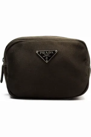 Prada Pre-owned, Dames, Bruin, ONE Size, Satijn, Pre-owned Satin pouches