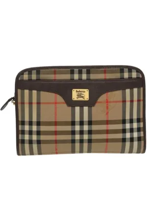 Burberry Pre-owned, Dames, , ONE Size, Pre-owned Canvas clutches