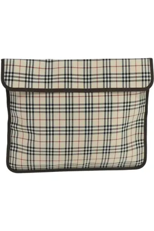 Burberry Pre-owned, Dames, , ONE Size, Pre-owned Canvas clutches