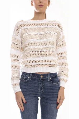 PESERICO SIGN Truien, Dames, Veelkleurig, S, Zand Sweater voor Vrouwen