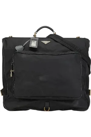 Prada Pre-owned, Heren, Zwart, ONE Size, Leer, Tweedehands Canvas handtassen